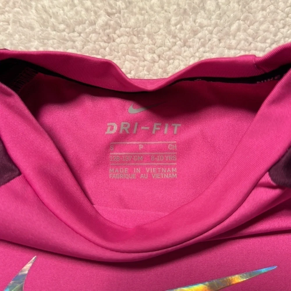 Nike Swim Flash Colorblocked Hydroguard Rash Guard Swimsuit Top Pink